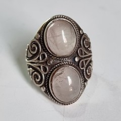 Vintage Ancient Victorian Ring Sterling Silver Quartz Stone Size 10