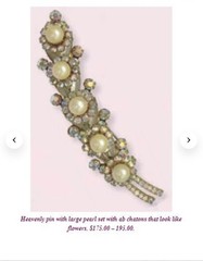 DeLizza And Elster D&E Juliana Pearl & Aurora Borealis Rhinestone Leaf Brooch