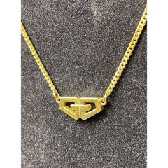 Vintage 1979 Givenchy Gold Plated GG Logo Necklace 15.5 in Women Jewelry COA