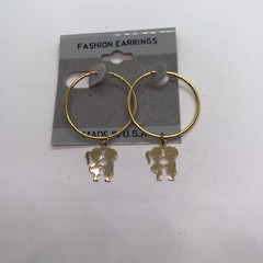 Kissing Kids Vintage Dangle Hoop Pierced Earrings 70s love retro USA