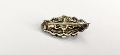 Antique Vtg 800 SILVER Austro Hungarian Lapis Gemstone SMALL Brooch Signed KT