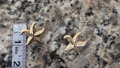 Vintage Avon 1987 1980’s Gold Tone Starfish Statement Stud Earrings 1” Earrings