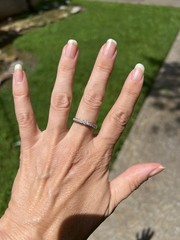 Diamond Eternity Wedding Anniversary Band With Hearts In 14k White Gold Sz 6.5
