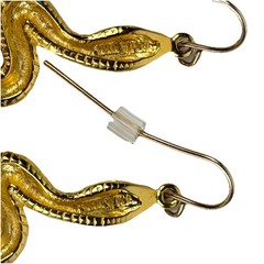 Vintage Metropolitan Museum Of Art MMA USA Snake Earrings Gold Tone 2”