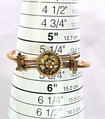 Antique Victorian Bracelet Etruscan Revival Bypass Gold Filled 5.5 In. Expands
