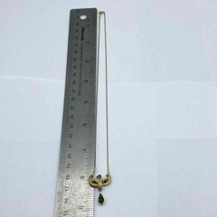 Vintage 14K Yellow Gold Diamond Sapphire Figural Mask Necklace 16.25″ 5.3g