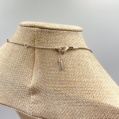 Vintage Pilgrim Silver Tone Circle Crystal Pendant Box Chain Necklace Minimalist