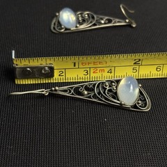Vintage Filigree Earrings Made in USSR, Soviet Silver-plated