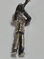 Sterling Silver ~ Horn Player Charm ~ MOVES! ~ Glenn Miller ~ RARE! ~ VINTAGE