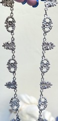 WONDERFUL Antique Italian Designer Ornate .800 Silver Floral Link Necklace