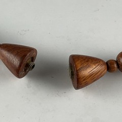 Vintage Wooden 3 Hearts Bead Necklace 24”