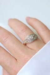 Vintage Style Art Deco Ring Lab Created Diamond Headband In 925 Silver Ring
