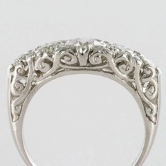 Art Deco Vintage Style Lab Created Diamond Engagement 14K White Gold Finish Ring