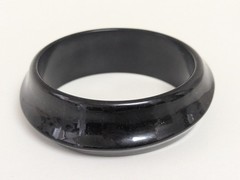 Vintage black bakelite bracelet MCM Modern “Swirl” Round Bangle