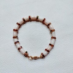 Natural Sea Coral Brass Handmade Bracelet Japanese Coral Gemstone Beads Bracelet