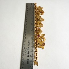 Vintage Kirk’s Folly Gold-Tone Dog Charm Bracelet with Rhinestones Retired READ