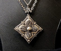 VintagePendant Necklace by Celebrity 30” long Boho Gothic Hippie Biker Costume