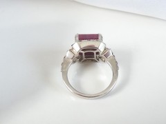 Vintage Sterling Silver 925 Raw Natural Ruby Diamond Ring Size 6
