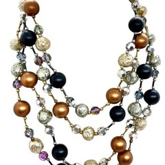Vintage Vendome Chic 5 Strand Beaded Necklace EUC