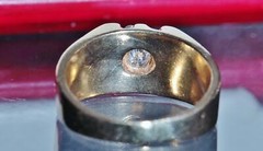 14k yellow gold 1.15ct natural diamond starburst ring sz: 10.5 vintage 10.3g