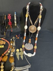 Vintage To Now Boho Costume Jewelry Lot Necklace Earrings Bracelet Ring Hippie