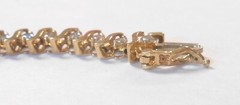 Vintage 41 Diamond Set, 10K Yellow Gold Tennis Line 5mm Wide Bracelet 6.25″