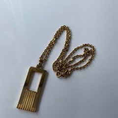 Lanvin Paris Vintage Necklace Pendant Gold Tone L-58cm