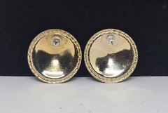 Vintage 80s unbranded, round enamel modernist statement earrings