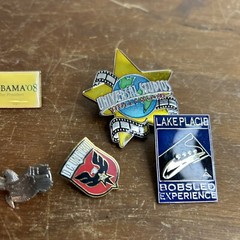 Lot of 8 Vintage Pins Political Sports Eagle Universal And Others