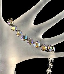 WEISS Necklace Choker AB Rhinestone Signed Wedding Party Bride Vtg Jewelry Gift