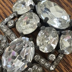 Eisenberg Originals 3” Pot Metal Fur Clip/Elaborate Design/Faceted Rhinestones
