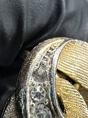 Vintage 1950’s signed Lisner Gold Tone Swirl Rhinestone Screw Back Earrings
