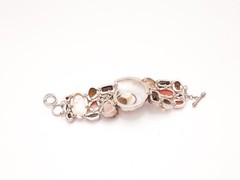 Vintage Sterling Silver Bracelet Natural stone MODERN ART