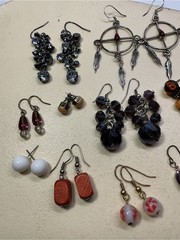 Dangle Post Pierced Earring Lot 12 Pair Mixed Vintage & Modern