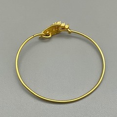 Vintage Bangle Bracelet Womens Gold Tone Rhinestone Costume Jewelry 6.5 Inch
