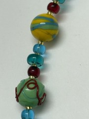 Dyadema Murano Glass Necklace Bronze 18kt Gold Plated Handcrafted New Tags