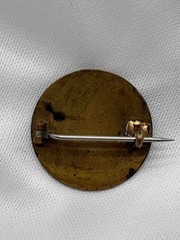 Antique Champlevé Enamel Brass Pin