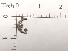 Vintage Sterling Silver Man in the Moon Crescent Star Celestial Pendant Charm