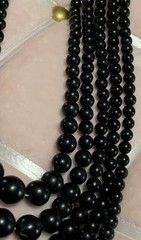 Vintage Signed Japan 1950’s-1970’s Multi Strand Black Lucite Choker Necklace