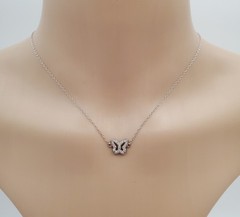 VTG 925 FAS Butterfly Necklace 16in Adjustable Sterling Silver Choker Thailand