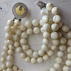 Vintage Necklace Lot of 4 1960s Mod, Japan White Confetti, Orange Hong Kong
