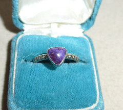 JAY KING DESERT ROSE Sterling Silver Vintage Real Sugilite Modern Ring Size 9.75