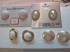 vintage pierced earrings lot