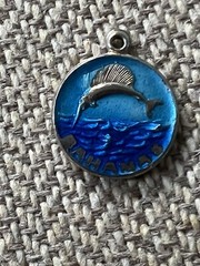 Vintage Silver Rare Souvenir Travel Shield Charm Bahamas