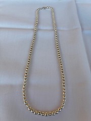 Vintage 925 Sterling Silver Bead Necklace 18″ Strand 4mm strung on chain 13.44g