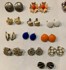 Vintage clip on and screw back earring lot – 25 pair