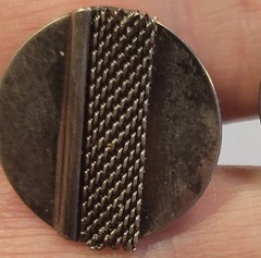 Vintage Sterling Silver Modernist Art With Mesh Wire Strip Clip On Earrings