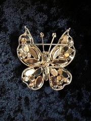 Vintage Signed La Roco Pink Butterfly Brooch / Pin & Earring Set Mint Condition