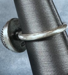 Signed KC Modernist Silver Tone Textured Dome Ring Size 6.75