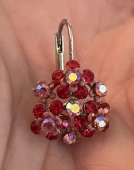 Vintage Gold-Tone Rhinestone Pierced Earrings